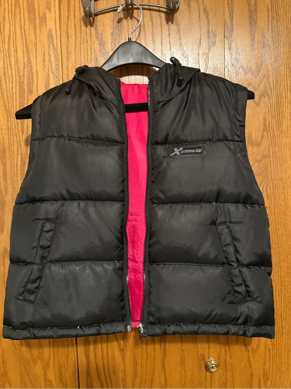 Xtreme Air Reversible Puffer Vest Hooded Black Pink Women’s M
